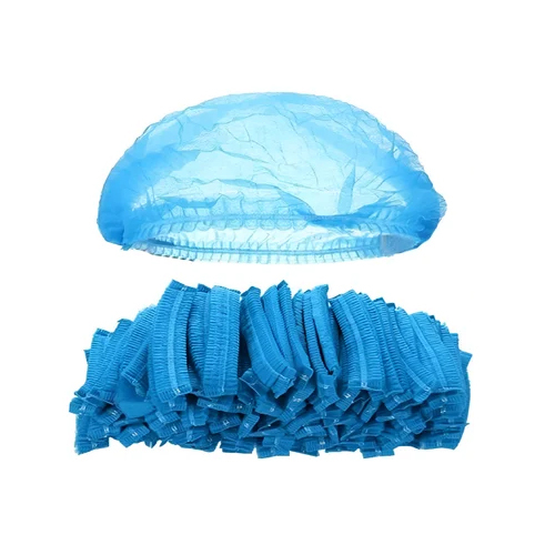 Blue Disposable Bouffant Cap - Material: Non Woven