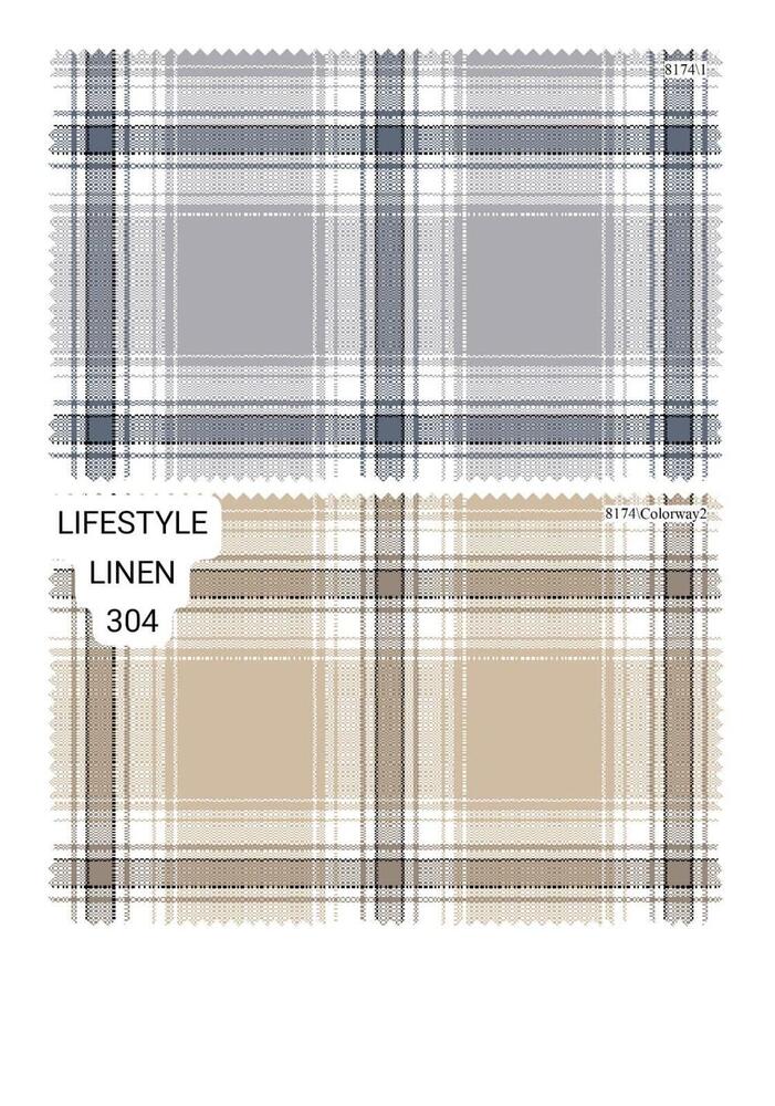 Linen Cotton Checks Fabric - Color: Multi Colours