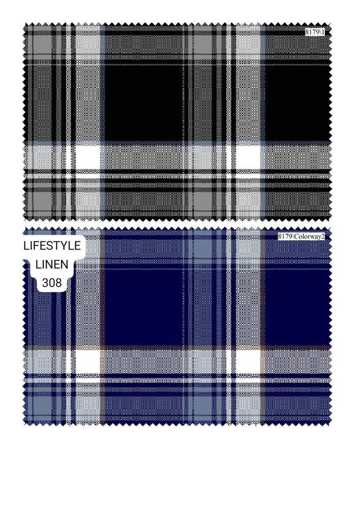 Linen Cotton Checks Fabric - Color: Multi Colours