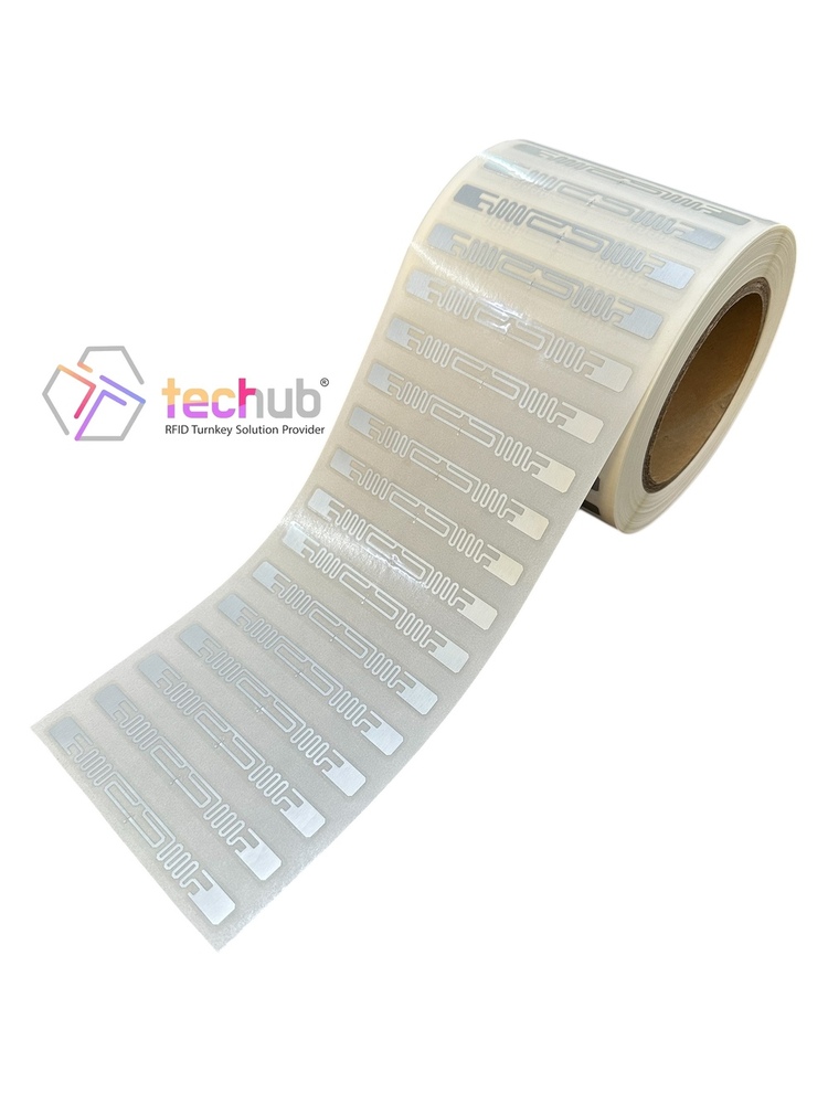 Uhf Rfid Inlay Label 9640 Tch-0469 - Pet Material, 3.732x0.319 Inches, White Transparent Color | Higgs-3/9 Ic, 512-bit User Memory, Password Protected