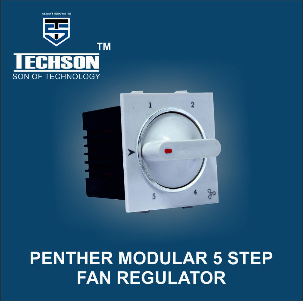 Fan Regulator - Polycarbonate Material, 100w Rated Power | 5 Speed Control, White Color, 220-240v Power Requirement, 1-year Warranty