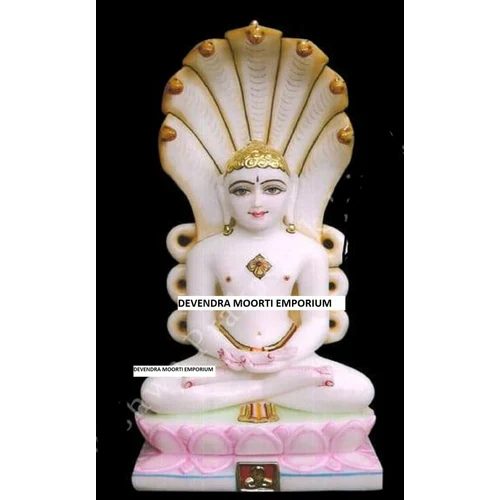 Marble Parshwanath Bhagwan Moorti - Color: White