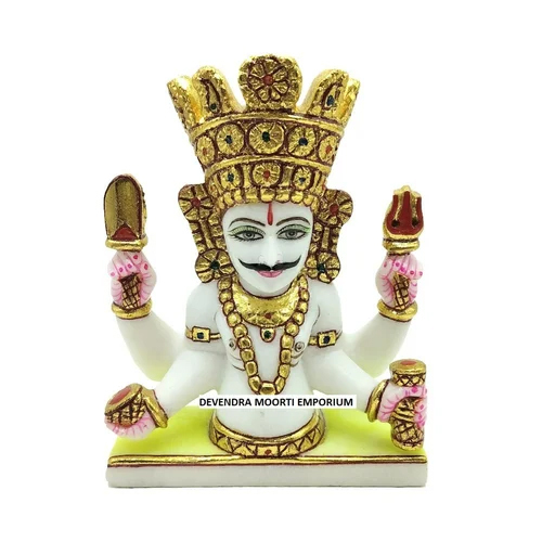 Beautiful Multicolour Nakoda Ji Statue - Color: White
