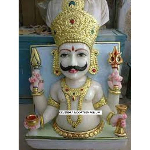 Marble Nakoda Bhairav Statue - Color: White