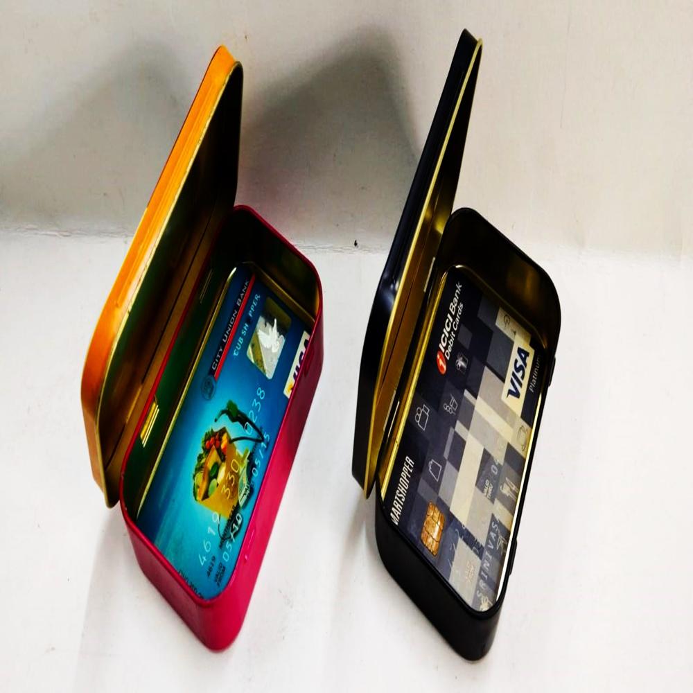 Atm Card Tin Holder With Hinge - Color: Multicolour