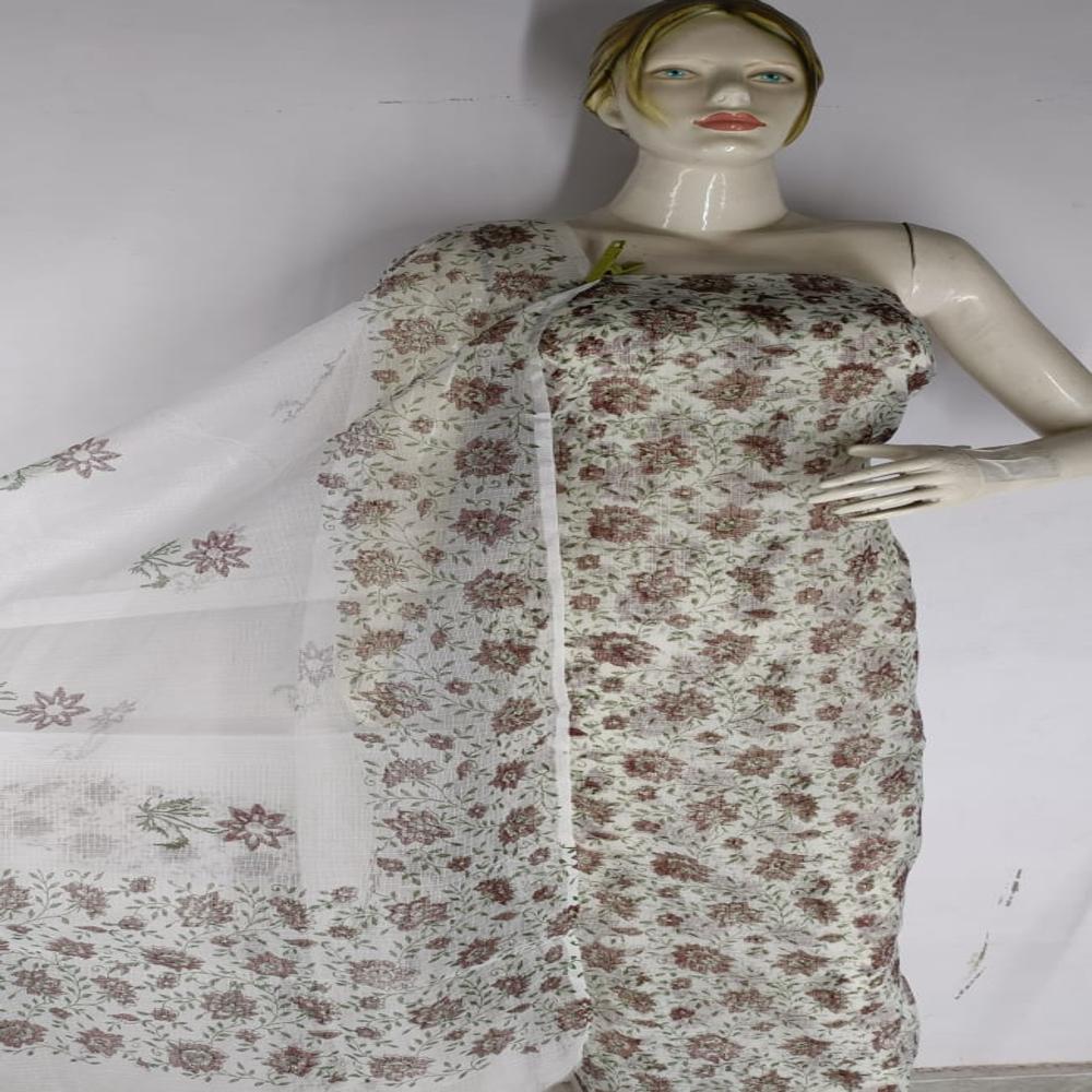 Kota Doria cotton block printed dress materials suites