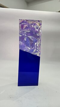 Crystal Trophy - Glass, 10.5 Inches Height, Clear Finish | Elegant Award For Office And Sports Achievements With Customizable Logo