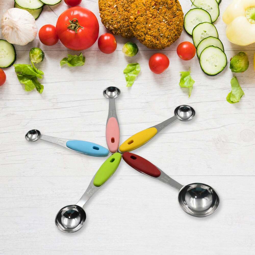 Measuring Cups And Spoons Stackables Set With Silicone Handle