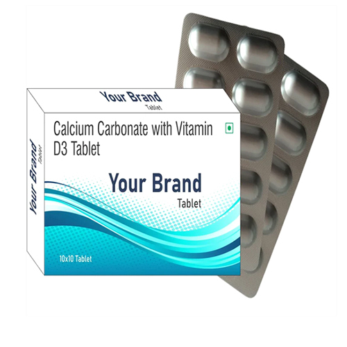 Calcium Carbonate With Vitamin D3 Tablet - Shelf Life: 18 Months