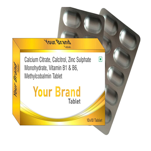 Calcium Citrate, Calcitrol, Zinc Sulphate Monohydrate, Vitamin B1 And B6 And B12Tablet - Dosage Form: Tablet