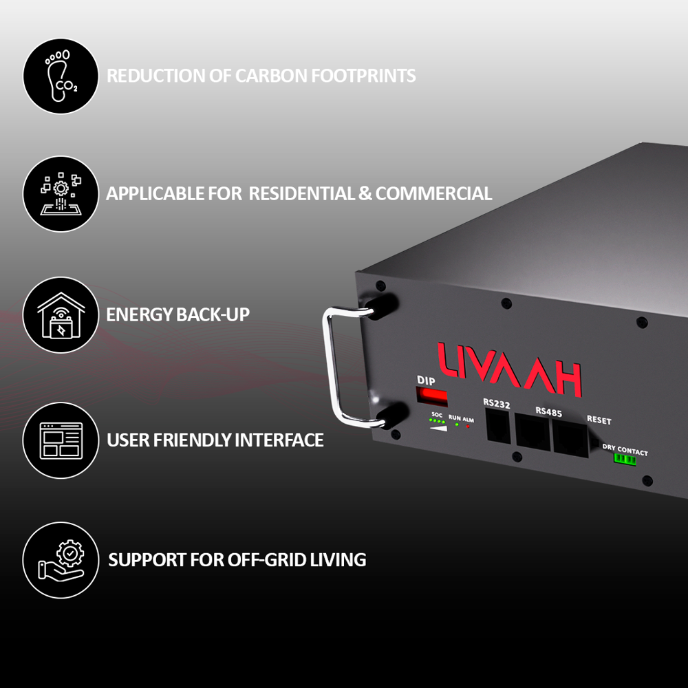 Livaah 4.8 Kwh Lifepo4 Battery Pack - Material: Lithium-ion