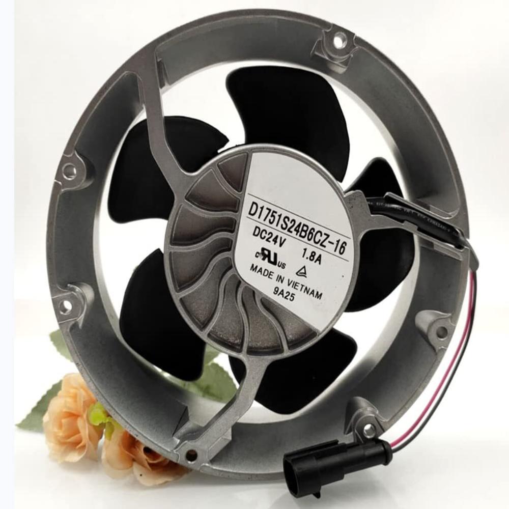 NIDEC D1751S24B6CZ-16 172mm 172x172x51mm DC24V 1.8A 2-Wire Cooling Fan