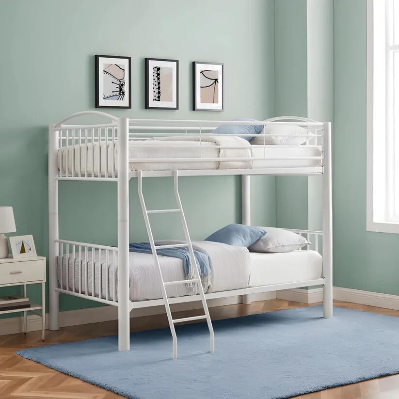 Twin Metal Bunk Cot Bed Single (Bottom) + Single (Top)