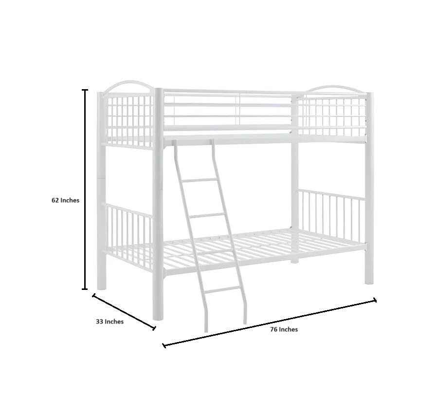 Twin Metal Bunk Cot Bed Single (Bottom) + Single (Top)