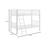 Twin Metal Bunk Cot Bed Single (Bottom) + Single (Top)