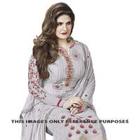 Steel Grey Color Brasso Fabric Suits With Inner