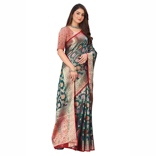 Organza Silk Minakari Weaving Multicolor