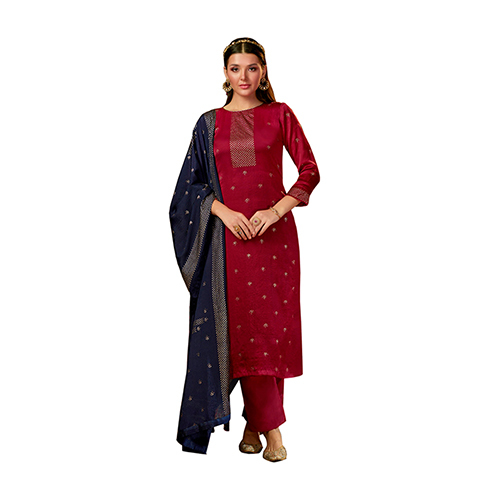 Red Color Pure Moss Crepe Suits - Feature: Washable