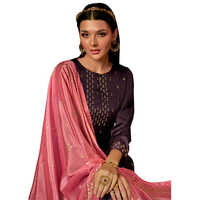 Purple Color Pure Moss Crepe Suits