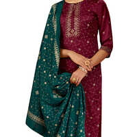 Maroon Color Pure Moss Crepe Suits