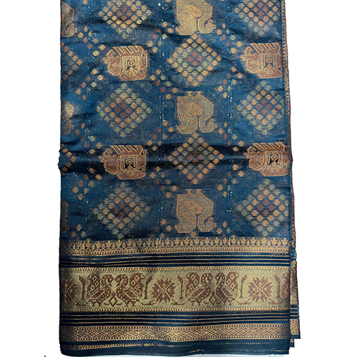 Rama Blue Colour Pure Organza Silk Minakari Saree - Feature: Hand Wash