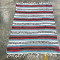 Soft Coral Fleece Blankets - 100% Cotton, Full Size, Striped Design | Ideal For Adults, Babies, And Children In Home & Hotel Use