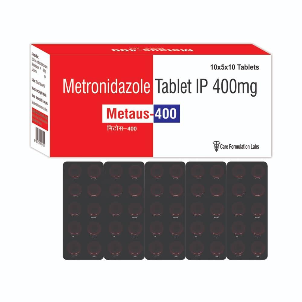Metronidazole - 400 Mg Film Coated Tablet | Pharma Grade, Antibiotic For Bacterial And Parasitic Infections, Store In Cool & Dry Place