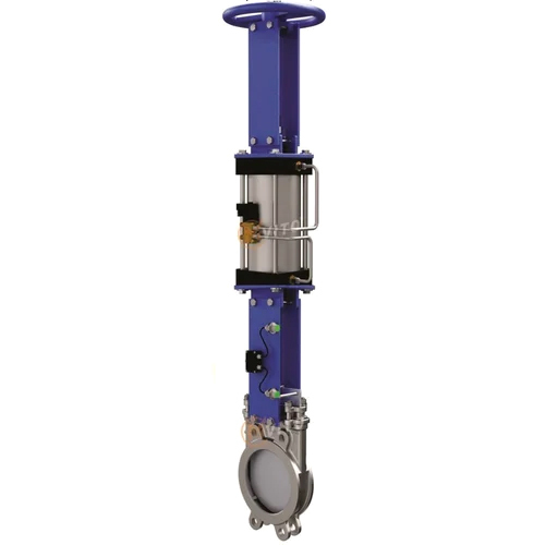 Knife Gate Valve - High-Quality Aluminum Material, Standard Size, Powder-Coated Blue for Optimal Visibility | Durable, Easy to Install and Maintain for Industrial Fluid Flow Control