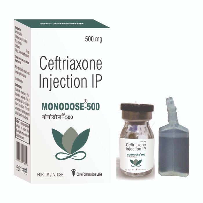 Ceftrixone Sodium IP Injeciton IP 500 mg