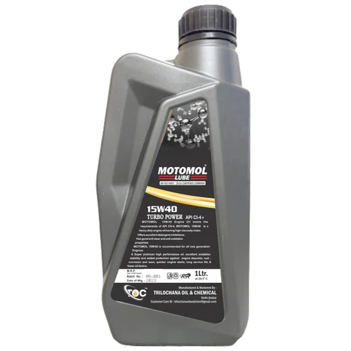 15w40 1ltr Turbo Power Engine Oil - 1 Liter, Clear Color, Normal Smell | Optimal Performance For Automobile Engine Lubrication