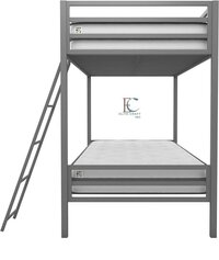 Metal Bunk Bed Heavy Duty Bunk Beds Frame with Side Ladders Convertible Bunkbed