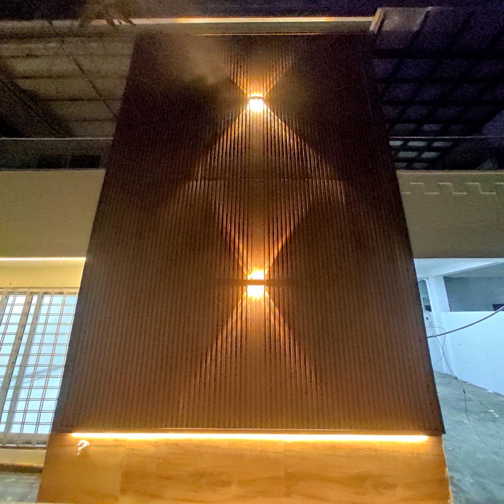 Wpc Louvers Exterior Flooring - Wood, 220mm x 2.9 Mtr, Brown | Waterproof, Easy to Install, Sound Absorption, Smooth Surface