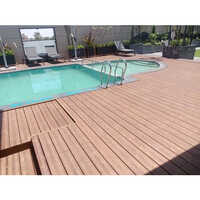 Wpc Exterior Floor Decking - Wood Material, 25mm Thickness, Brown Color | Waterproof, Easy To Install, Polished Tiles Finish
