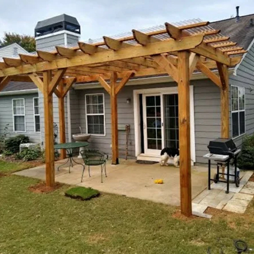 Wooden Pergola For Exterior Use - Color: Green