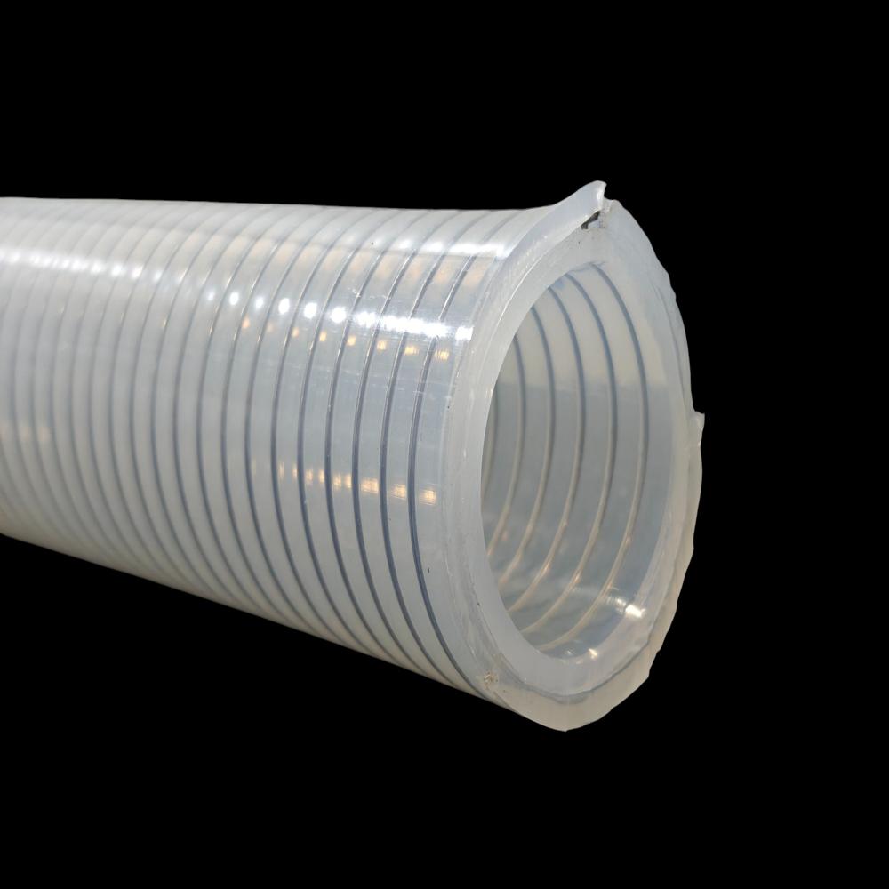 Silicone Platinum Cured Hose With Ss316l Coil - Color: Translucent