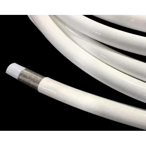 PTFE Lined Hose With SS304 Braiding Having Outermost Platinum Cure Silicone Cover