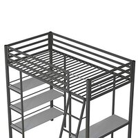 Furniture Lipton Single Metal Bunk Cot Bed with Shelves