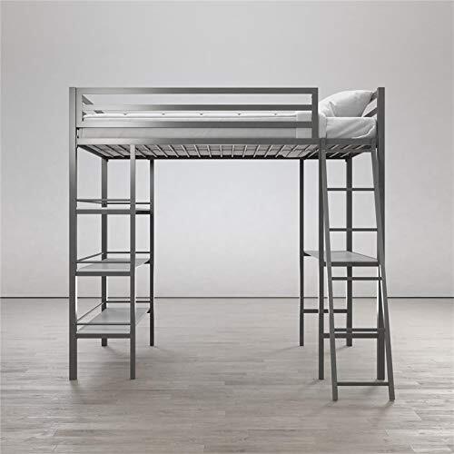 Furniture Lipton Single Metal Bunk Cot Bed with Shelves