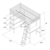 Furniture Lipton Single Metal Bunk Cot Bed with Shelves