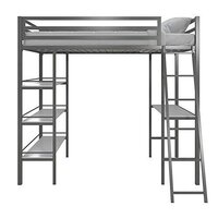Furniture Lipton Single Metal Bunk Cot Bed with Shelves