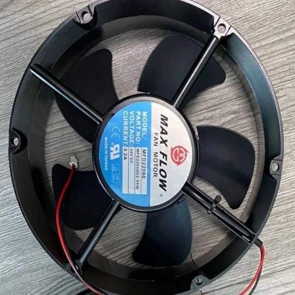 MAX FLOW MFD22060 MAX FLOW COOLING FAN , 24 VOLT DC, 3.2 AMP , 2 WIRE