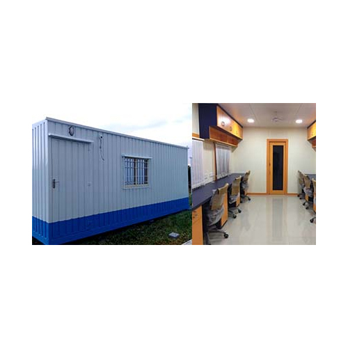 Portable Office Cabin - Metal Container | Custom Color, Metal Floor & Roof, Wind Resistant, Sliding Windows for Enhanced Comfort