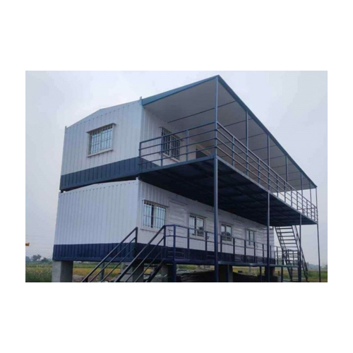 Steel Prefab Double Decker Site Office - Color: As Per Requirement