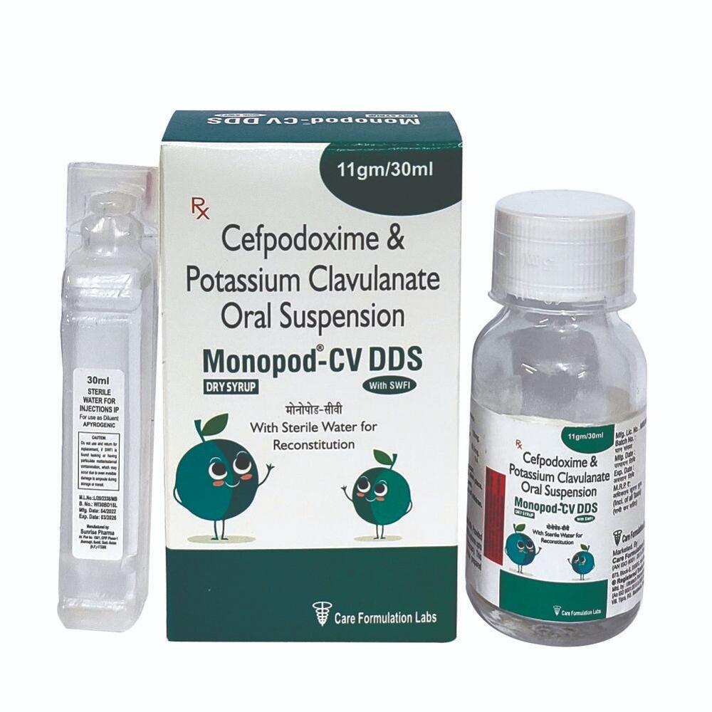 Cefpodoxime Proxetil I.P. eq. to Cefpodoxime 100 mg (Anhydrous) Potassium Clavulanate Diluted IP eq. to Clavulanic acid 62.5mg  oral suspension