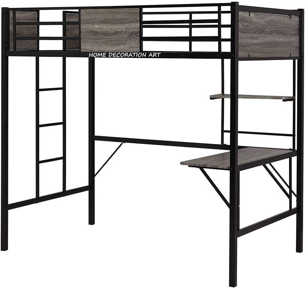 Metal Twin Size Loft Bed Twin Loft Bed With Storage Shelves