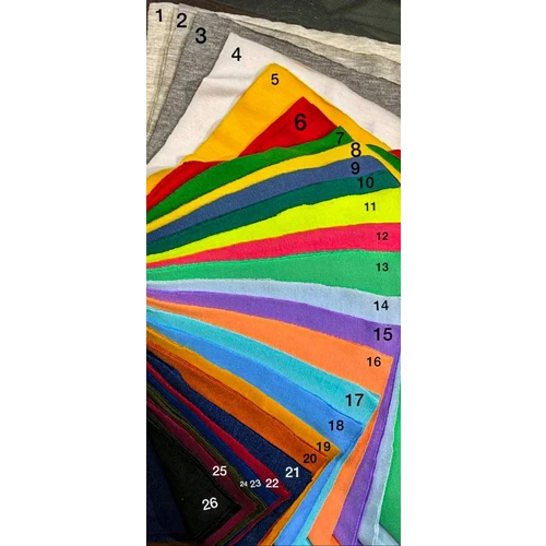 Spun Sinker Hosiery Fabric - Multi Color, Any Size | Washable, Plain Texture, Unique Style