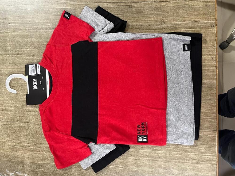 Childrens Wear Fancy T-shirt - Color: White Green Grey Red