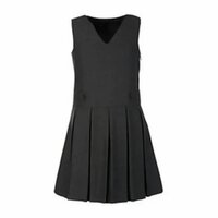 Girls School Dress - Poly Cotton Material, All Sizes | Plain Black Design, Washable & Shrink-resistant, Ideal For Active Lifestyle