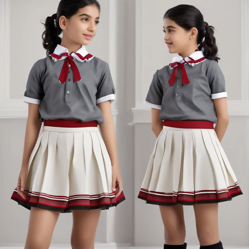 चेक किए गए स्कूल स्कर्ट