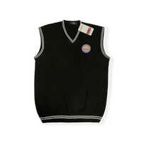School Uniforms Half Sleeve Sweater - Woolen Material, All Sizes, Black Color | Short Sleeves, Washable Design For Winter Comfort